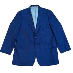 Vintage Paul Stuart Super 120s Wool Sport Coat Blazer Size 45 - 39 Tall Blue EUC